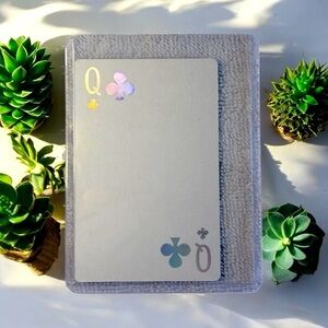 3/$25 DIOR JOY Queen of Clubs Holographic Playing Card in Protective Case